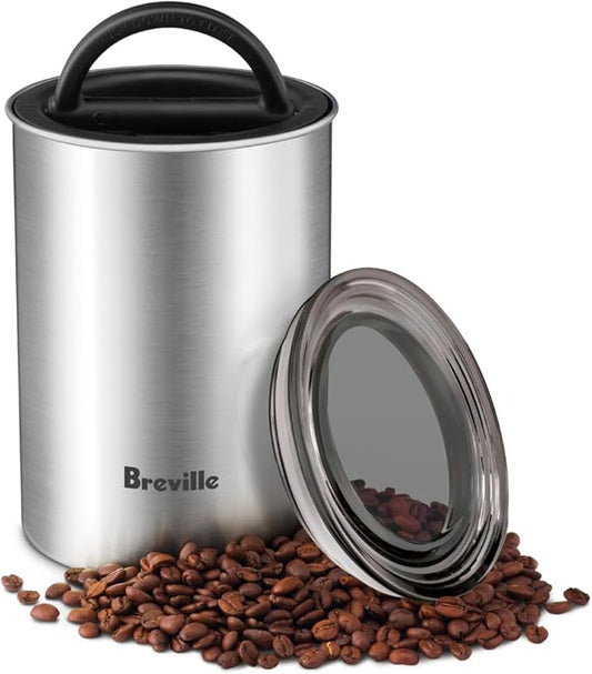 Breville BES030BSS Bean Keeper Airtight Coffee Canister for Countertop Storage, Brushed Stainless Steel