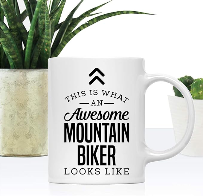 Andaz Press 11oz. Ceramic Coffee Tea Mug Thank You Gift, This is What an Awesome Mountain Biking Looks Like, 1-Pack, Birthday Christmas Gift Ideas Coworker Him Her, Includes Gift Box