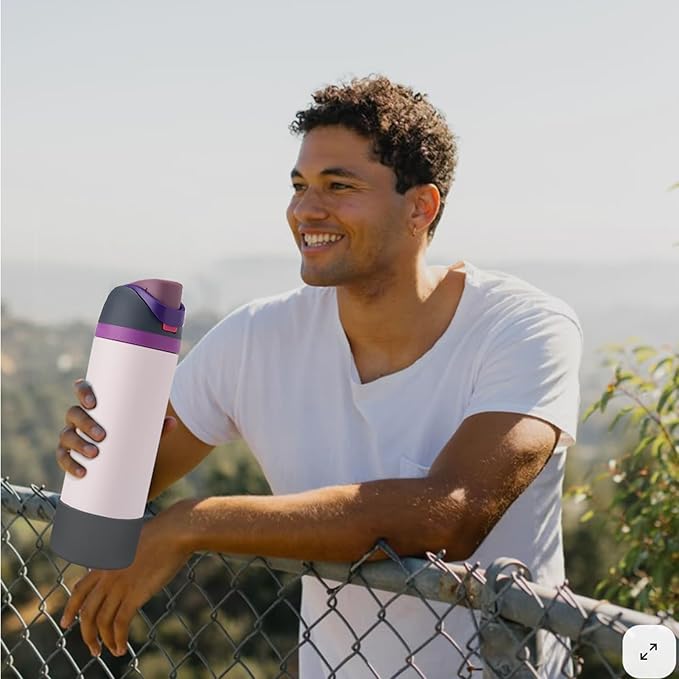 2PCS Silicone Water Bottle Boot, Compatible with Owala 24oz 32oz 40oz, Protective Anti-Scratch & Anti-Dent No Noise Sleeve Cover for FreeSip/Twist/Flip Water Bottles (Dark Blue, 24oz)