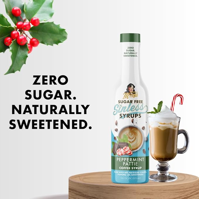 Sugar Free Peppermint Pattie Syrup - Stevia-Based, No Artificial Sweeteners, Keto-Friendly for Coffee, Tea, Cocoa