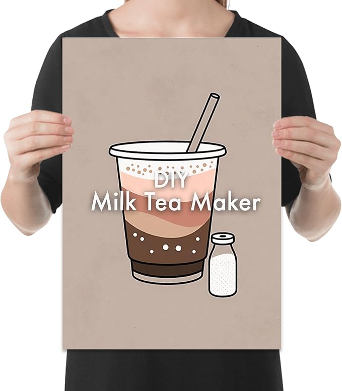 Milk Tea Lover Coffee Mug - DIY Milk Tea Maker Design - 11 oz White Ceramic - Minimalist Aesthetic
