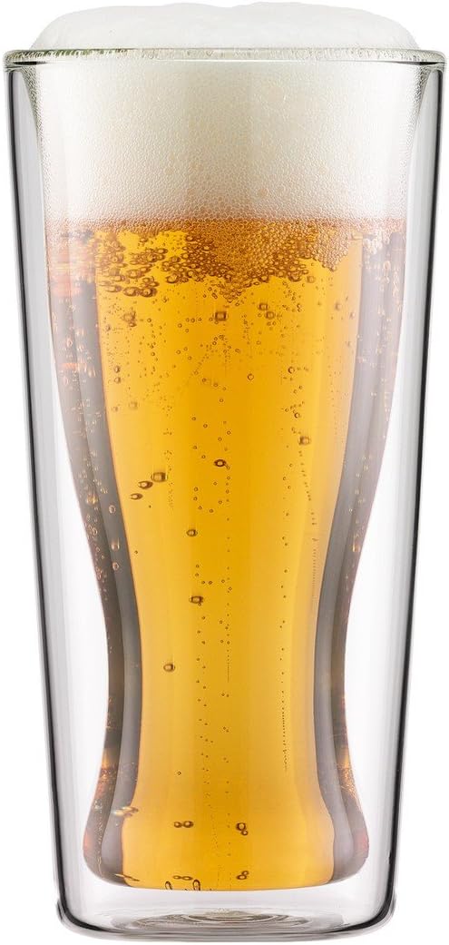 Bodum 2 Piece 12 oz SKAL Double Wall Glass, Clear