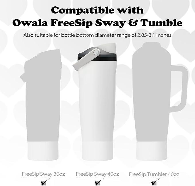 2PCS Silicone Boots for Owala 30oz & 40oz FreeSip Sway Bottles & Tumblers – Non-Slip, Scratch-Resistant, Stability Enhancer for Owala Accessories (Sleek)