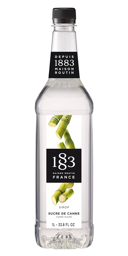 1883 Coffee Syrup, Pure Cane Sugar Syrup for Drinks, Made in France, 1 Liter Plastic Bottle