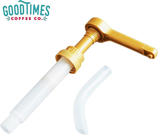 Good Times Coffee Co. Sauce Pump Dispenser for Torani 64 Ounce Bottles (Pack of 2)