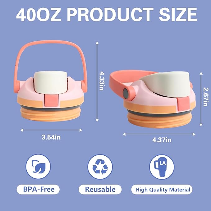 40 OZ Replacement Lid for Owala Freesip Sway Tumbler, One Button Water Bottle Top Replacement Cap with Handle Compatible with Owala FreeSip Sway, BPA-Free, Leakproof, Lockable