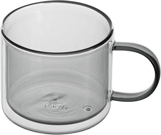 Restaurantware Coffee Cups 12 Pack of 11 oz Double Wall Glass Insulated Coffee Cup Borosilicate Mug Thermal Shock Resistant Handle Modern Design