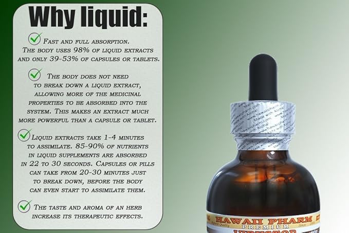 Hawaii Pharm Green Coffee Alcohol-Free Liquid Extract, Green Coffee (Coffea Arabica) Dried Bean Glycerite Natural Herbal Supplement 64 oz