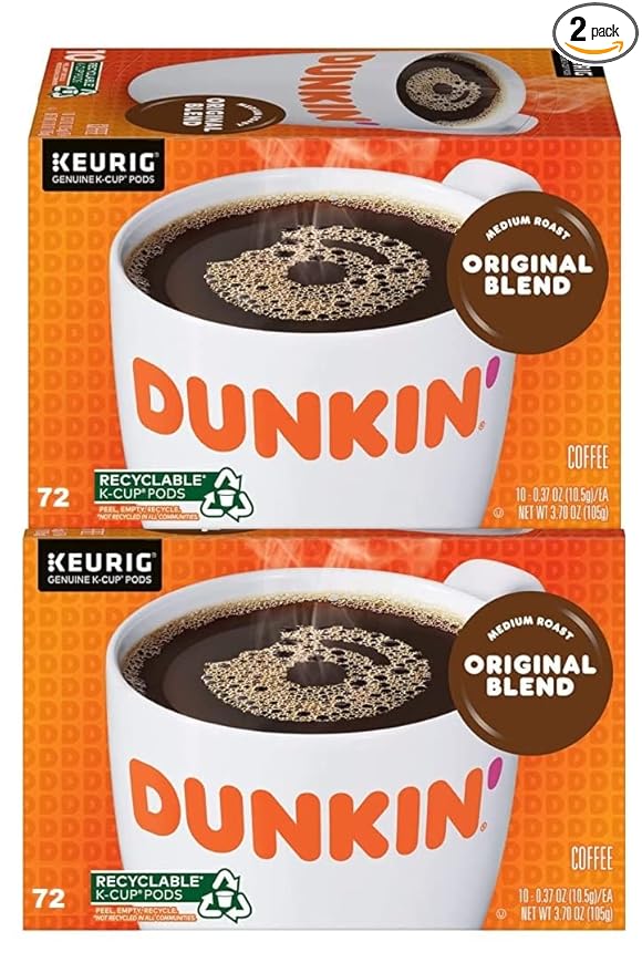 Dunkin Donuts Original Blend, Medium Roast Coffee K Cups - 144 Count