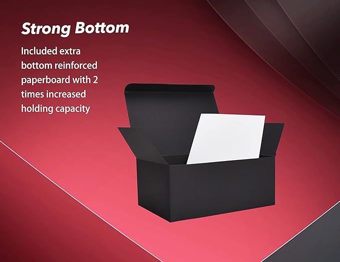 HUAPRINT Black Gift Boxes with Lids 9.5x6.5x4 inch,24 Pcs Paper Gift Wrap Box Bulk for Presents,Birthday,Bridesmaid Proposal,Groomsmen Engagements,Christmas,Wedding Party Favor,Cupcake,Crafting,Holidays