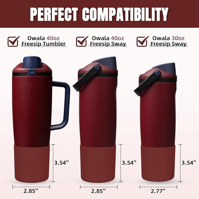 Silicone Higher Boot Compatible with Owala 30oz & 40oz FreeSip Sway Bottles & Tumblers, Large Protection Anti-slip Bottom Cover Sleeve for Freesip Sway Tumbler and Bottle