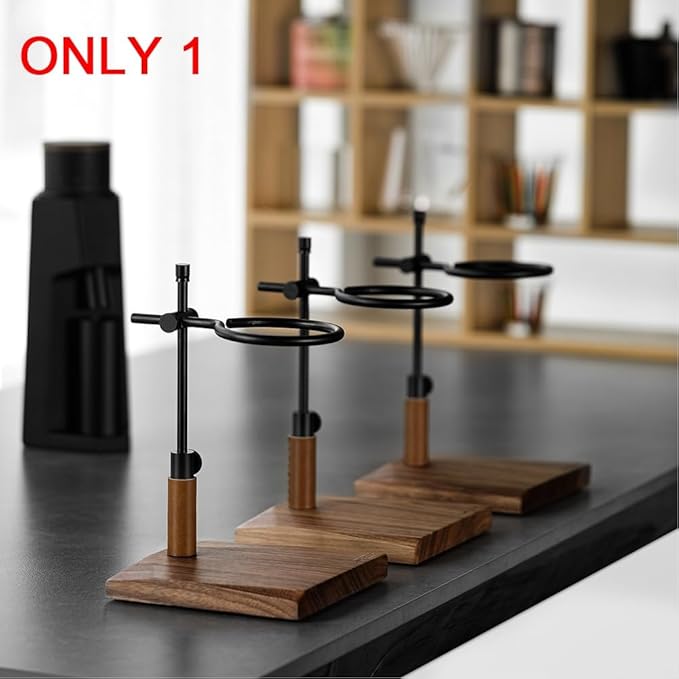 Bloepum Adjustable Pour Over Coffee Stand - Vintage Dripper Station with Wooden Base, Tools for Home & Cafe