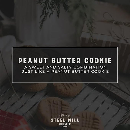 Steel Mill Coffee Co. - Peanut Butter Cookie Flavored Coffee - Ground - Regular - Medium Roast - 100% Arabica Beans - Vegan - Gluten-Free - Sugar-Free - 2lb Bag