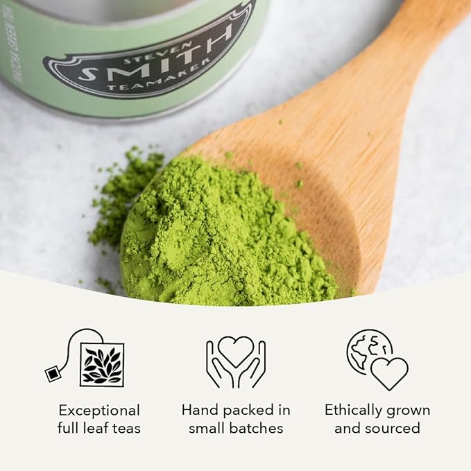 Steven Smith Teamaker Matcha No. 7, Caffeinated, Sugar-Free, Sustainably Grown, Matcha Green Tea Powder, 40 Gram Tin