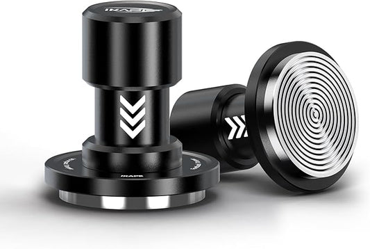 IKAPE 53.3MM V6 Impact Espresso Tamper with Sound Feedback, 15lb/30lb Interchangeable Springs, Espresso Low-Profile Tamper with Triple-spring System, Fits 54mm portafilters