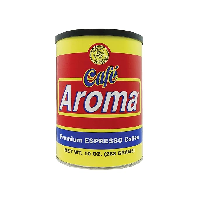 Cafe Aroma Dark Roast Cuban Style Espresso, Perfect for Lattes & Iced Coffee Creations, 36 oz (1 Can)