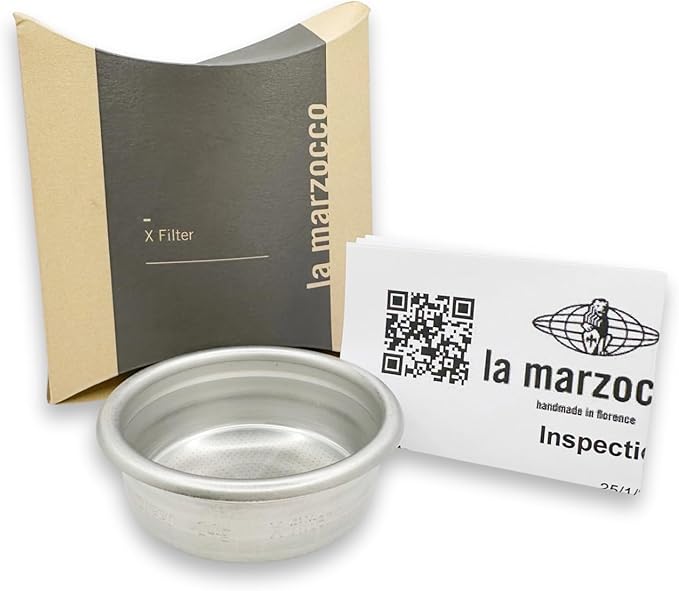 Original basket made for La Marzocco. Stainless Steel, Precision, X Filter Basket for double espresso. Fits all 58mm portafilters. (14g)
