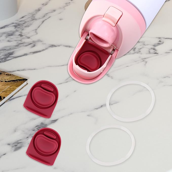 2 Sets Replacement Stopper and O Ring Gasket Compatible with Owala FreeSip 24oz 32oz,Water Bottle Lid Insert Cap Rubber Seal Parts for Owala 16/19/24/32/40oz Mouthpiece Accessories F5