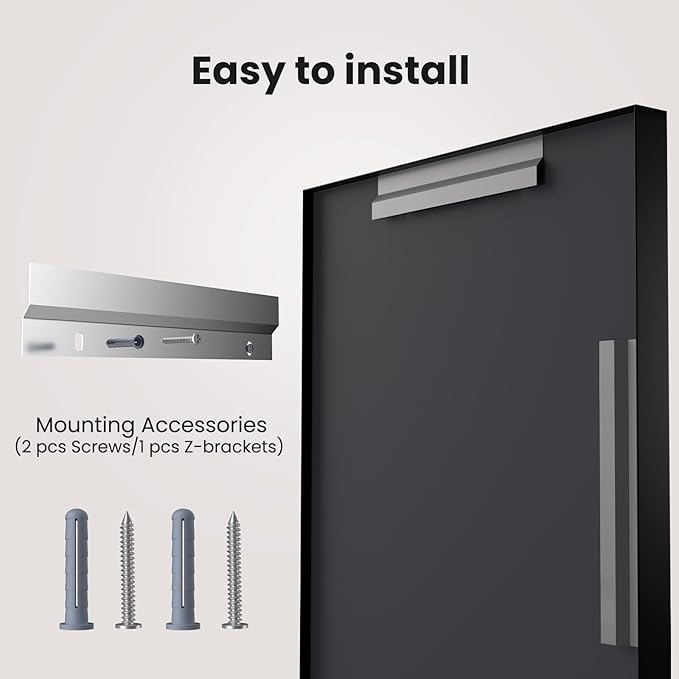 LOAAO Black Bathroom Mirror 84"X32" for Wall, Rectangle Bathroom Vanity Mirror, Tempered Glass, Hangs Vertically or Horizontally, Easy to Install, Modern Design