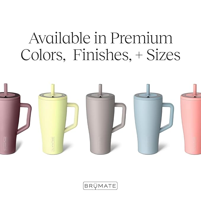 BrüMate Era 30 oz Tumbler with Handle & Straw | 100% Leakproof Insulated Water Bottle Tumbler with Lid & Flexible SoftSip Straw | Made of Stainless Steel | Cup Holder Friendly | 30oz (Violet Crush)