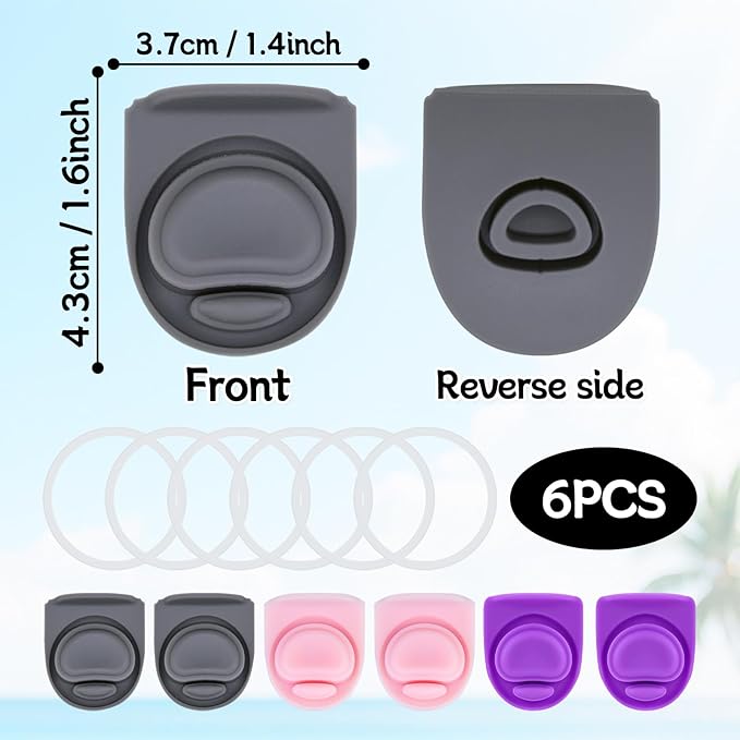 6 Sets Replacement Stopper and O Ring Gasket Compatible with Owala FreeSip 24oz 32oz,Water Bottle Lid Insert Cap Rubber Seal Parts for Owala 16/19/24/32/40oz Mouthpiece Accessories Z6S3