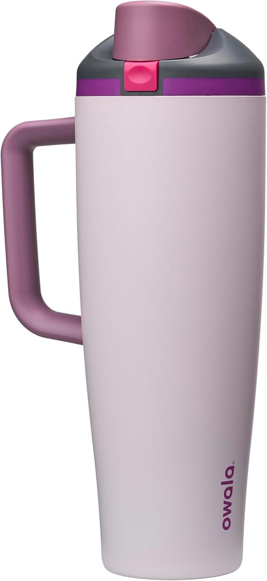 Owala FreeSip Tumbler Insulated Stainless Steel Water Bottle with Built-in Straw and Side Handle, For Travel, Work, School, and Sports, 40oz, BPA Free, Leak Proof, Dreamy Field
