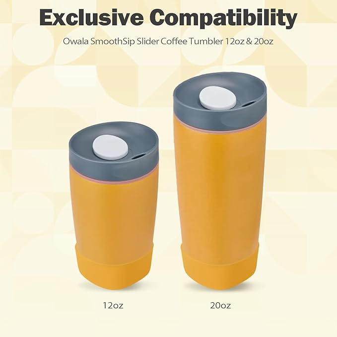 2pcs Silicone Boot for Owala SmoothSip Slider Coffee Tumbler 20oz 12oz, Anti-Slip Sleeve for Travel Coffee Mug, Protective Accessories for Owala BPA Free (Golden Quest)