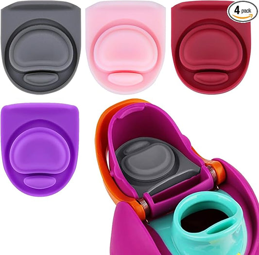 4 Pcs Replacement Stopper Compatible with Owala FreeSip 16oz 32oz,Water Bottle Top Gasket Lid for Owala 16/19/24/32/40oz Seal Mouth Cap Silicone Stopper Parts Insert Accessories(4 Colors 6)