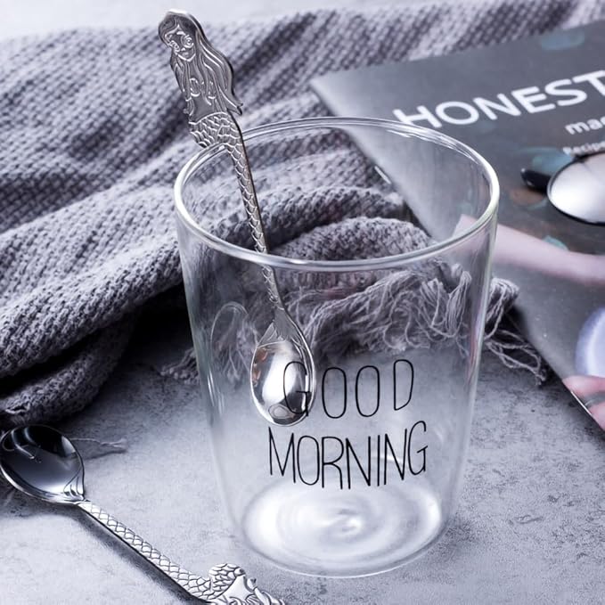 Stainless Steel Mini Coffee Espresso Spoon, Dessert Teaspoons Small Soup Spoons, Silver Cute Animals Coffee Spoon, 5 inch, Set of 4