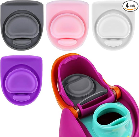 4 Pcs Replacement Stopper Compatible with Owala FreeSip 16oz 32oz,Water Bottle Top Gasket Lid for Owala 16/19/24/32/40oz Seal Mouth Cap Silicone Stopper Parts Insert Accessories(4 Colors 2)