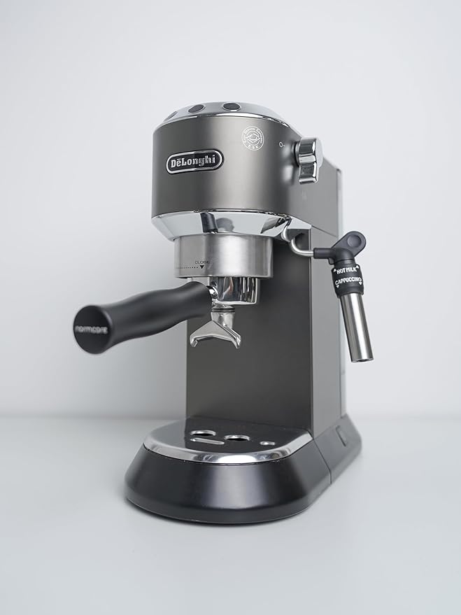 Normcore 51mm Double Spout Portafilter 3 Ear Fits Delonghi Dedica EC680 and EC685, and SMEG & EUPA Coffee Machines Anodized Aluminum Handle with 18g Filter Basket