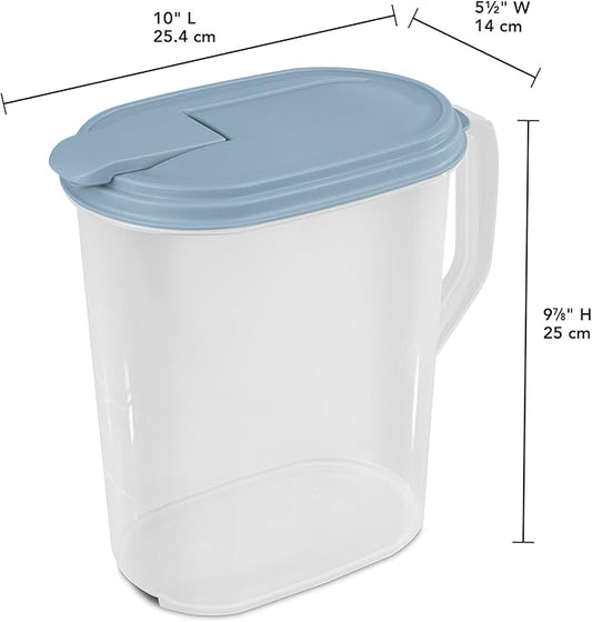 Sterilite Plastic Hinged Pitcher with Comfort Grip Handle, 1 Gallon, 24 Pack