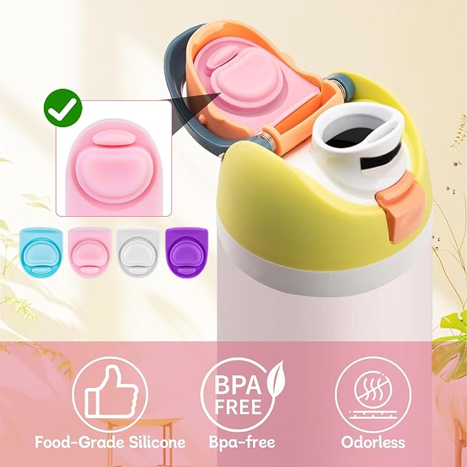 4 Pcs Replacement Rubber Seal Stopper Compatible with Owala FreeSip 16oz 32oz,Bottle Top Gasket Lid for Owala 16/19/24/32/40oz Seal Mouth Cap Silicone Stopper Part Insert Accessories(Colorful)
