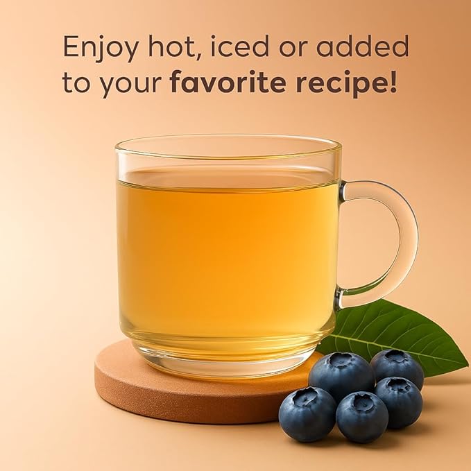 Waka Instant Green Tea Mix, Blueberry Flavored - 100% Tea Leaves and Natural Flavor, No Additives, Unsweetened Tea Powder in Bulk Pouch – Easy Quick Hot and Iced Teas, Up to 200 Cups (4.5oz)