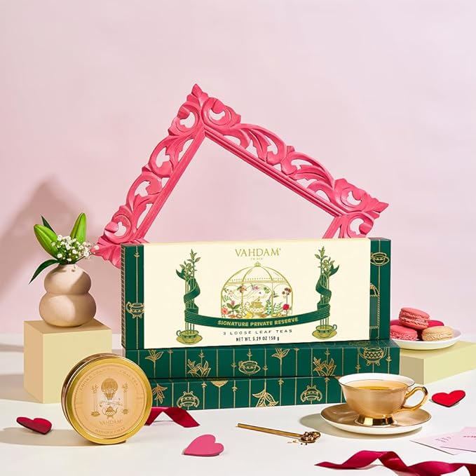 VAHDAM, Chai Tea Gift Set - Oprah's Favorite Chai Loose Leaf Tea in Tin Caddy Gift Box | Exotic Chai Tea Blends | Gluten Free, Non GMO | Valentines Day Gifts for Him & Her