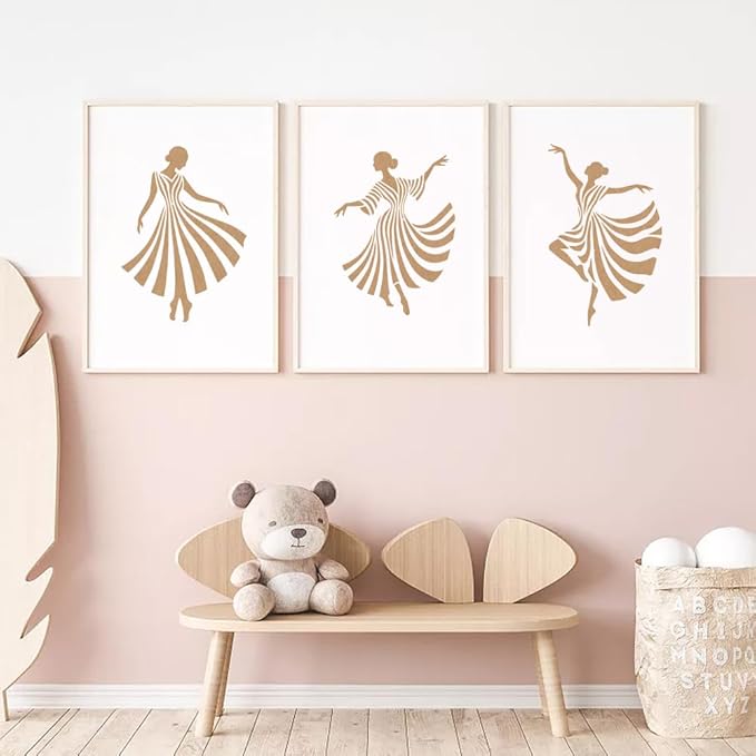 FINGERINSPIRE 4 Pcs Line Dance Figure Painting Stencil with Paintbrush 11.7x8.3inch Reusable Dancers Silhouette Stencil Reusable Plastic Template for Wood Wall Furniture Home Gift Decoration