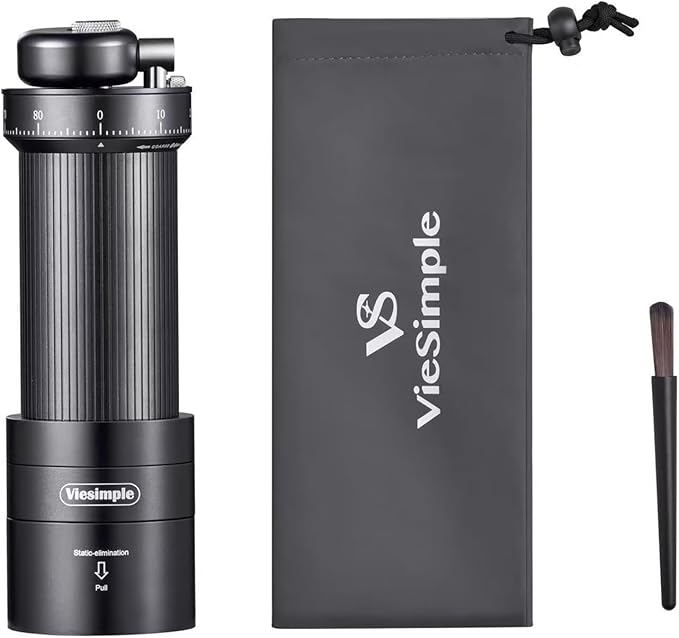 V4 Manual Coffee Grinder with Full Aluminum Alloy Body, Stainless Steel Burr for Consistent Uniform Grind,Foldable Handle, Portable Grinder for Espresso, French Press, Travel, Camping, Home
