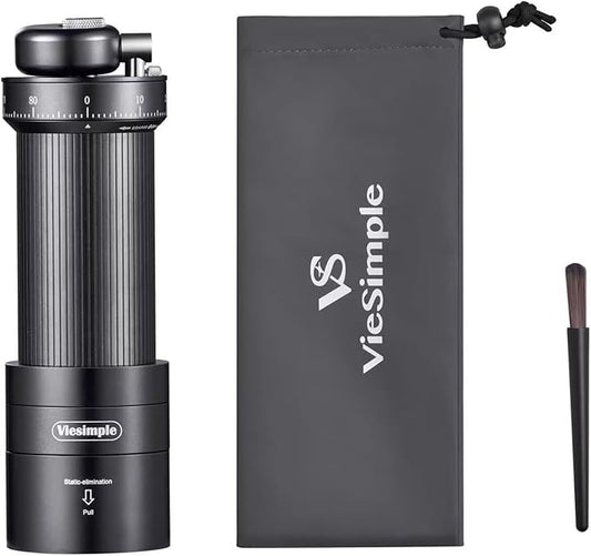 V4 Manual Coffee Grinder with Full Aluminum Alloy Body, Stainless Steel Burr for Consistent Uniform Grind,Foldable Handle, Portable Grinder for Espresso, French Press, Travel, Camping, Home