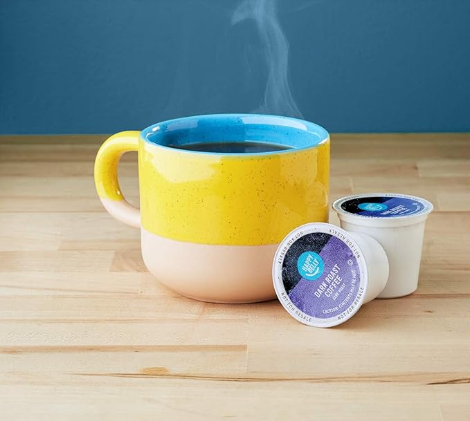 Amazon Brand - Happy Belly Dark Roast Coffee Pods, Compatible with Keurig 2.0 K-Cup Brewers, 24 Count