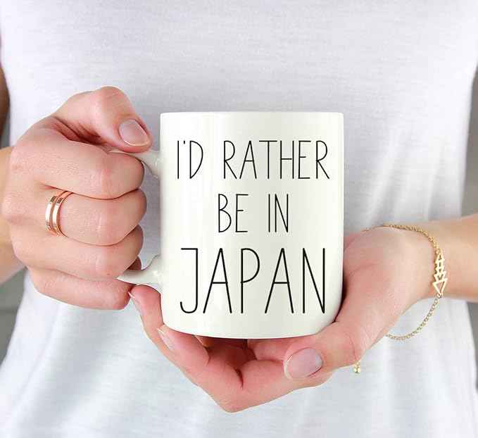 Andaz Press World Country Adventure 11oz. Coffee Mug Gift, I'd Rather Be in Japan, 1-Pack, Summer Vacation Long Distance College Going Away Study Abroad Birthday Christmas Gifts