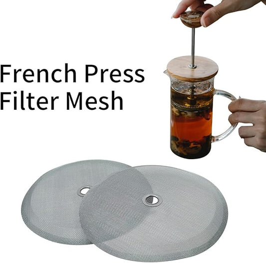 4 Pcs French Press Replacement Filter Screen, 4 Inch Reusable 304 Stainless Steel Mesh Filter for Bodum French Press Coffee Makers