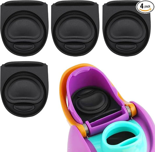 4pcs Replacement Stopper Compatible with Owala FreeSip 24oz 32oz,Water Bottle Top Gasket Lid for Owala 16/19/24/32/40oz Seal Bottle Mouth Cap Stopper Silicone Parts Insert Accessories (Black)