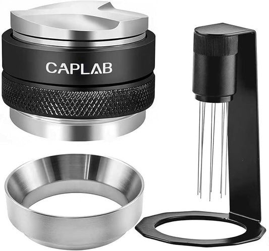51mm Espresso Accessories Kit, Espresso Coffee Tamper Leveler and Distributor, WDT Tool Espresso and Dosing Funnel Set Fits Delonghi 51mm Espresso Machines and Portafilters