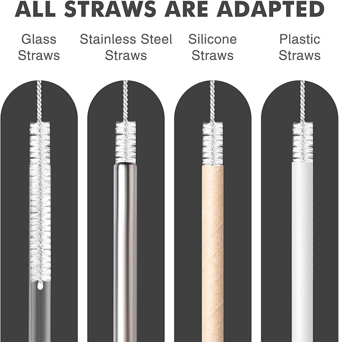 8 Inch Straw Cleaning Brush, Pipe Cleaner, Water Fume Cleaner, Glass Pipe Cleaning Brush, Different Diameter 10 Piece Set, Straw Cleaner Brush for Stanley Water Bottles Deep Cleaning Straws Brush