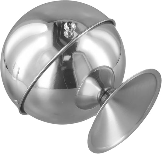 Stainless Steel Sugar Bowl with Roll Top Lid, 16 oz Capacity for Sugar Cubes, Candy, Nuts, and Mints, Silver