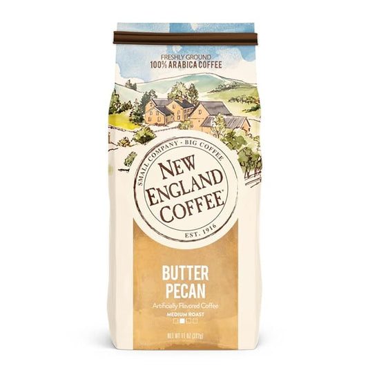 New England Coffee Variety Pack - Butter Pecan/Blueberry Cobbler/Hazelnut Crème, 11oz Bag (Pack of 3)