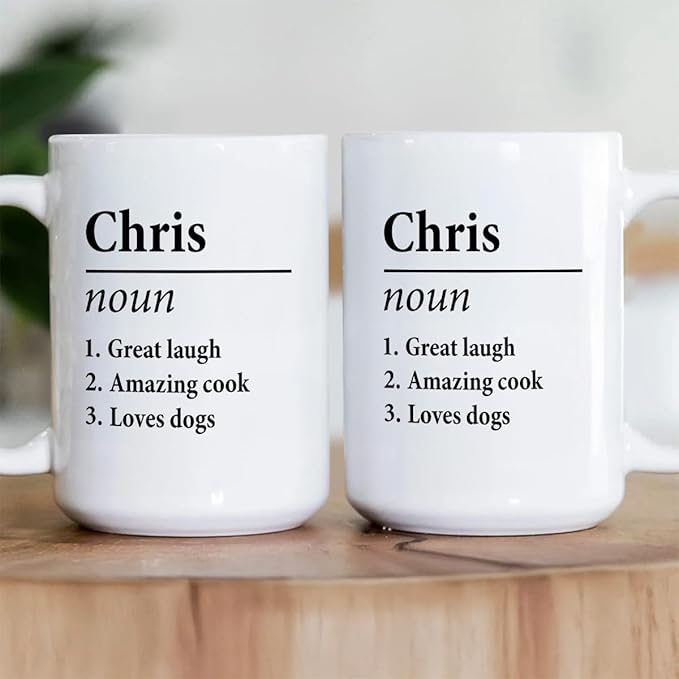 Joymade Personalized Ceramic Coffee Mug, Funny Custom Mug for Bestie, Friends, Couple, Coworker, Snowman Lovers (Funny Name Definition)