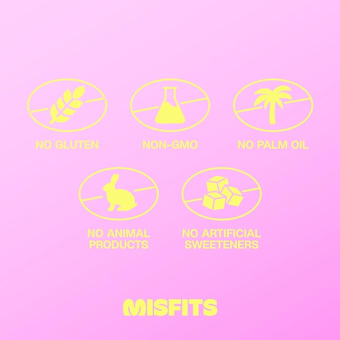 Misfits Vegan Protein Bars - Fudgey Brownie Batter| Nutrition Bars - 14g Protein, 1g Sugar, Plant-based, Low Carb, Non-GMO, Gluten Free Snacks | Pack of 12
