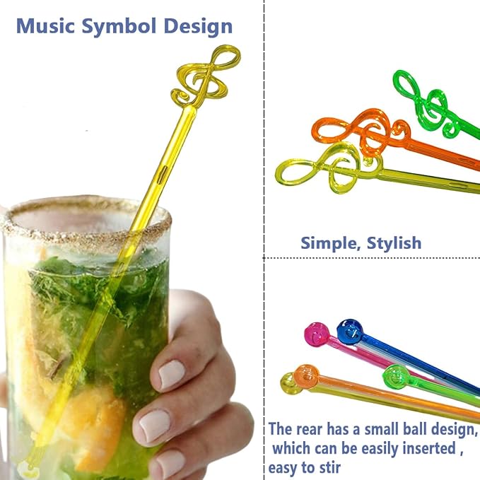 50 Pcs 6.5" Extra-Long Plastic Cocktail Swizzle Sticks, Unique Tropical Design Drink Stirrers Reusable Novelty Swizzle Sticks for Cocktails, Juices, and Party Beverages