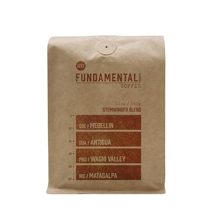 Stemwinder Blend - Roasted by Fundamental Coffee Company - Whole Bean Coffee - 12 Ounce Bag